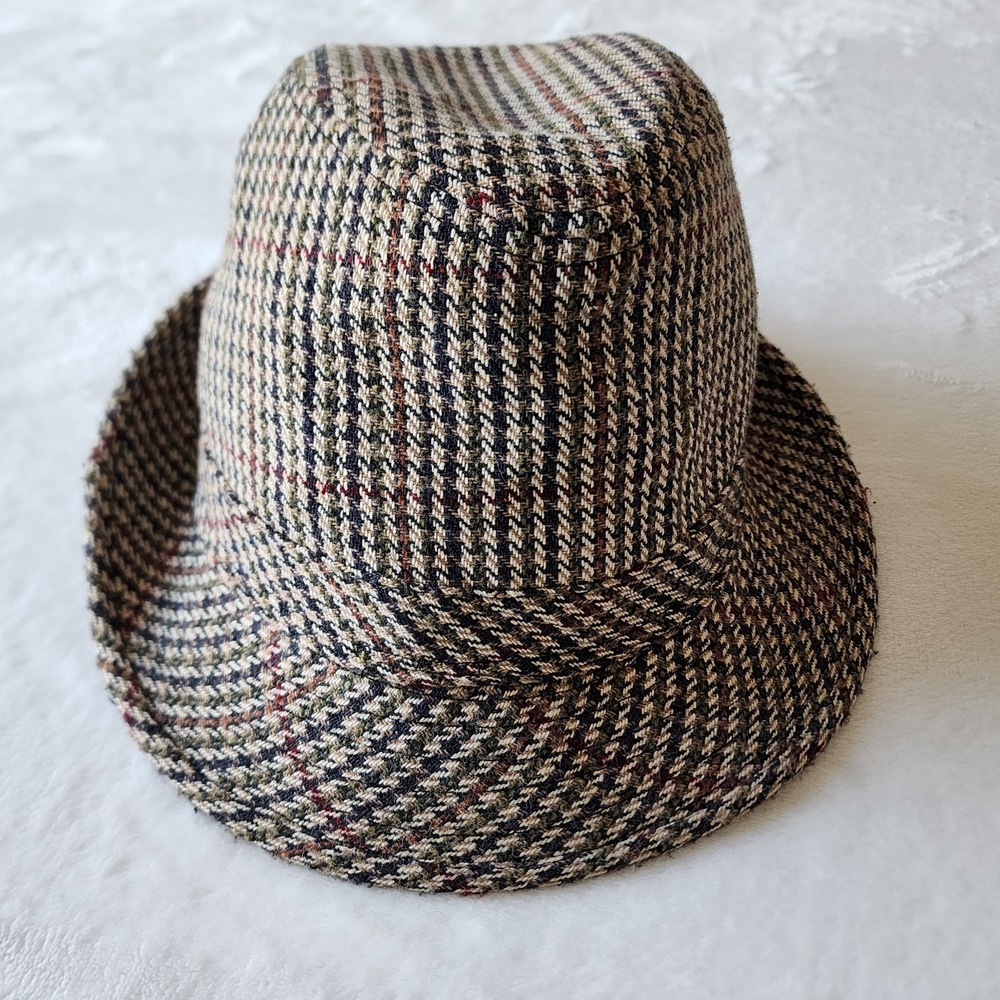Countryside Classics Trilby Fedora Hat‎ Tweed Houndstooth Wool Blend Mens M UK